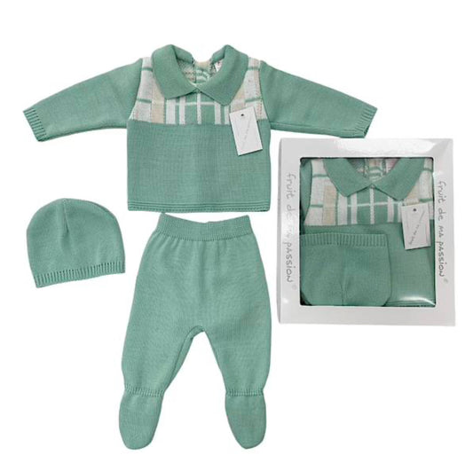 NB gift set -Green plaid