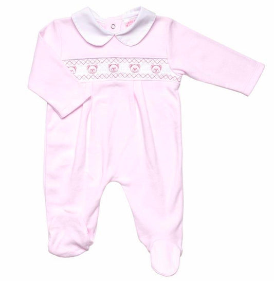 Teddy bear cross stitch sleepsuit