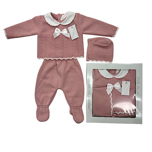 NB gift set -Dusky pink bow