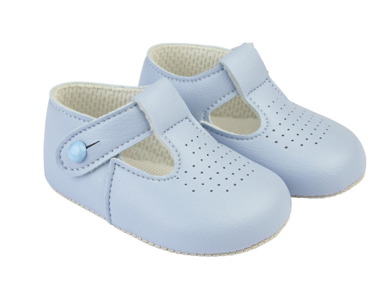 Soft sole T-bar -blue