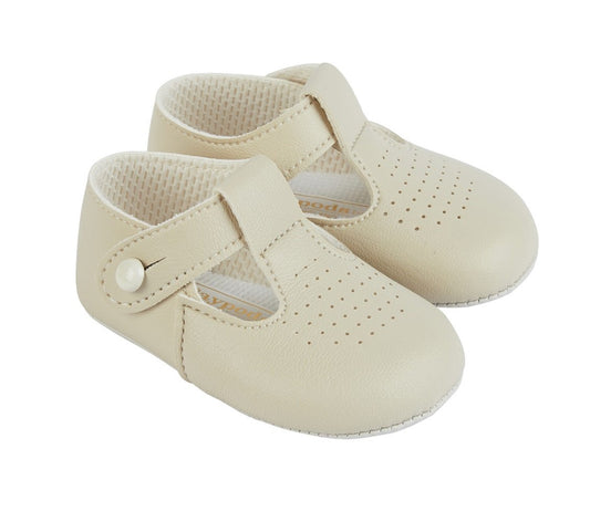 Soft sole T-bar -beige