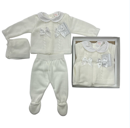 NB gift set - Ivory bow